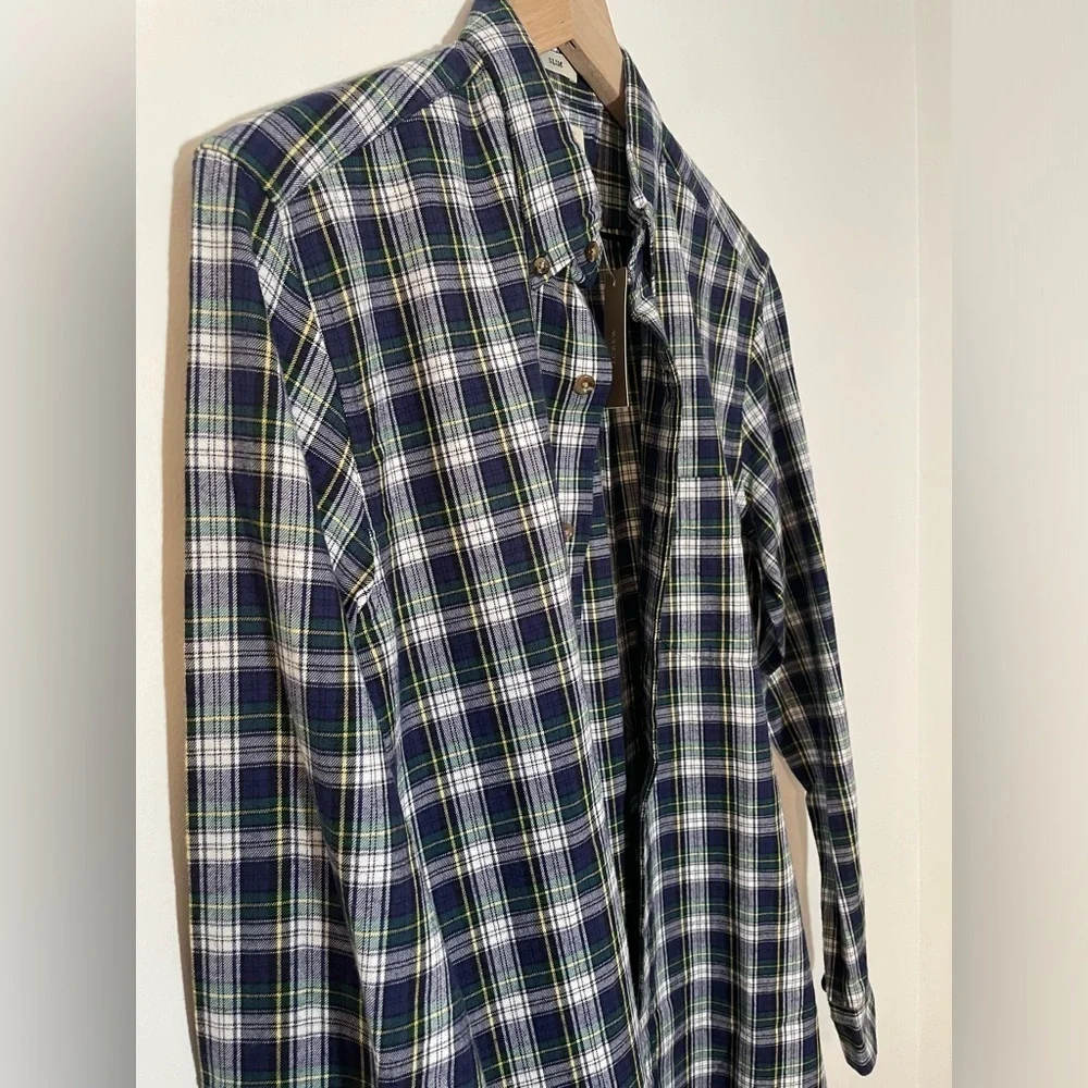 NWT J. Crew Slim Fit Brushed Twill Plaid Flannel Shirt Size Medium Soft & New!